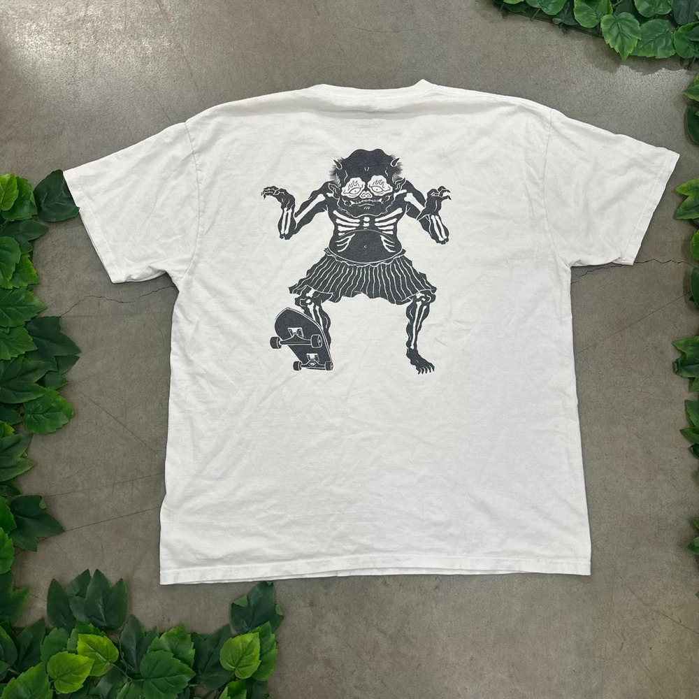 Temple of Skate Demon Skeleton Skateboard Graphic T-Shirt